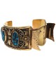 Navajo 14K Yellow Gold & Turquoise Watch Bracelet
